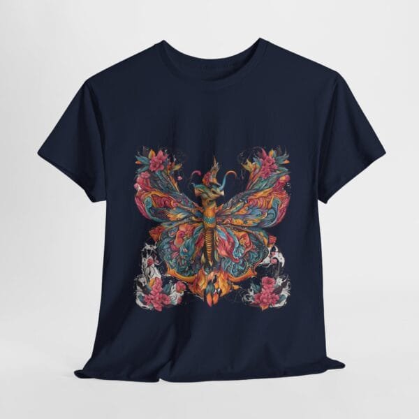 Colorful Butterfly Unisex Heavy Cotton Tee - Artistic Floral Design for Nature Lovers - Image 20