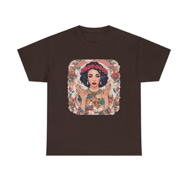 Bohemian Floral Graphic Unisex Heavy Cotton Tee - Image 23