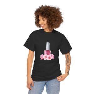 Chic Nail Polish Floral Unisex Heavy Cotton Tee