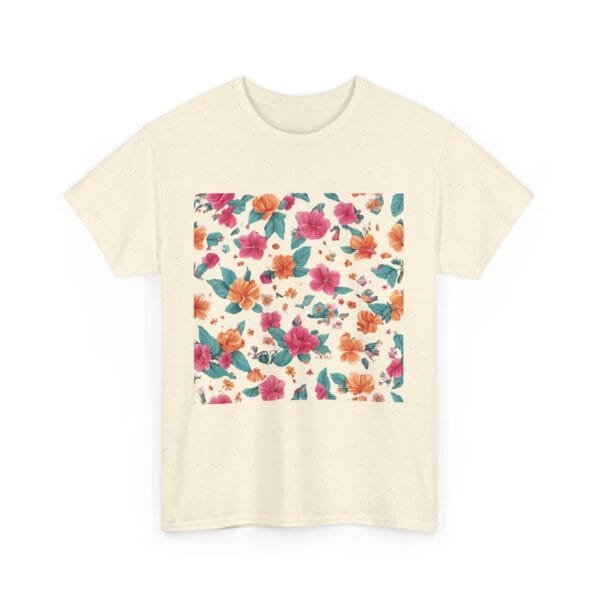 Floral Print Unisex Heavy Cotton Tee - Vibrant Spring Style - Image 17