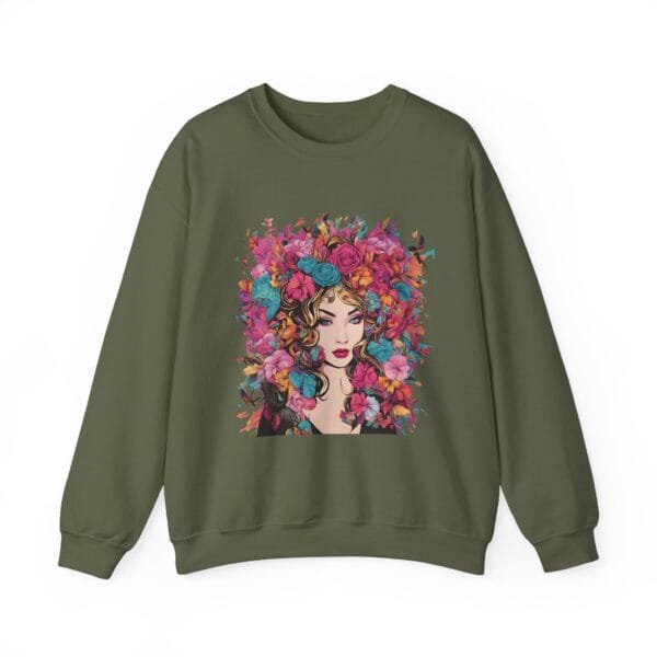 Floral Fantasy Unisex Crewneck Sweatshirt – Cozy Botanical Art Apparel - Image 2