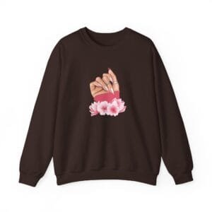 Floral Hand Graphic Unisex Heavy Blend Crewneck Sweatshirt