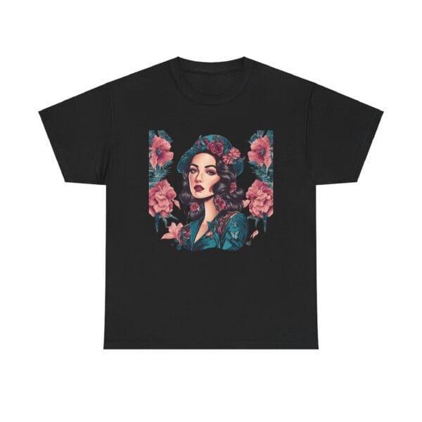 Floral Goddess Unisex Heavy Cotton Tee - Vibrant Boho Style Tee for Everyday Wear - Image 16