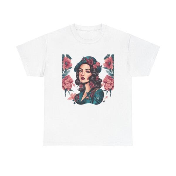 Floral Goddess Unisex Heavy Cotton Tee - Vibrant Boho Style Tee for Everyday Wear - Image 6
