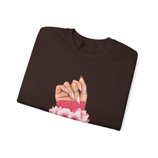 Floral Hand Graphic Unisex Heavy Blend Crewneck Sweatshirt - Image 3