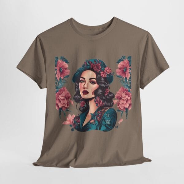 Floral Goddess Unisex Heavy Cotton Tee - Vibrant Boho Style Tee for Everyday Wear - Image 31
