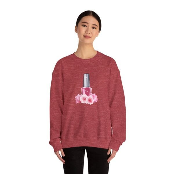 Floral Nail Polish Crewneck Sweatshirt - Fashionable & Cozy - Image 9