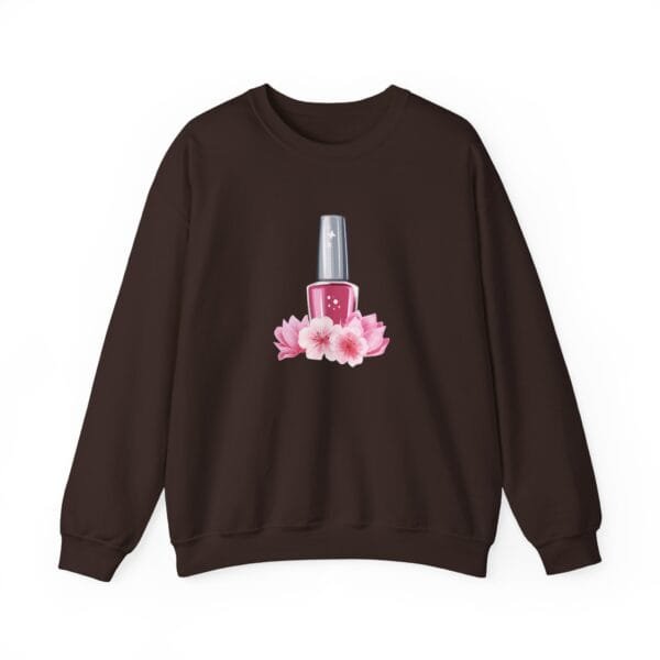 Floral Nail Polish Crewneck Sweatshirt - Fashionable & Cozy - Image 2