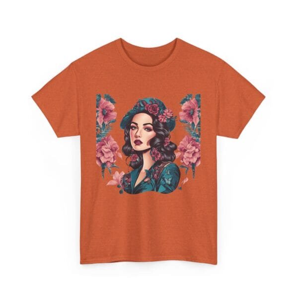 Floral Goddess Unisex Heavy Cotton Tee - Vibrant Boho Style Tee for Everyday Wear - Image 14