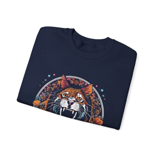 Roaring Cat Floral Crewneck Sweatshirt | Unisex Heavy Blend™ - Image 3