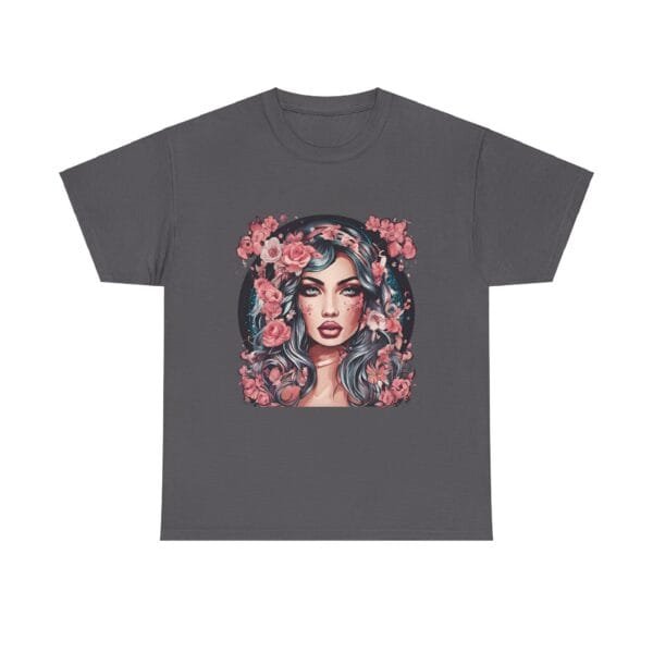 Floral Portrait Unisex Heavy Cotton Tee - Vibrant and Trendy Graphic Top - Image 19