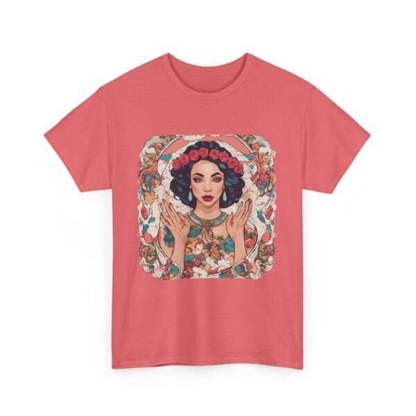 Bohemian Floral Graphic Unisex Heavy Cotton Tee - Image 13