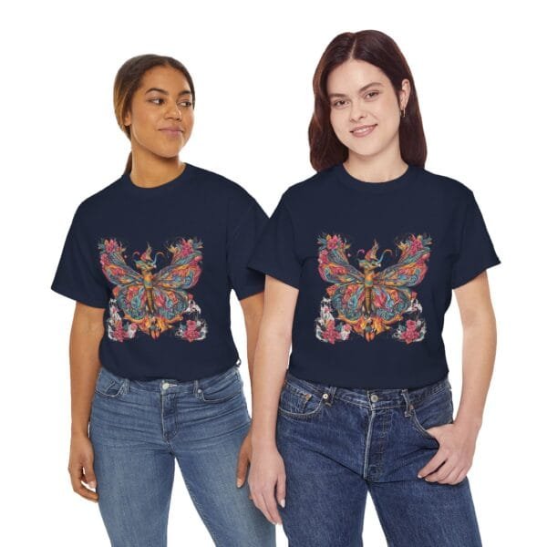Colorful Butterfly Unisex Heavy Cotton Tee - Artistic Floral Design for Nature Lovers - Image 19