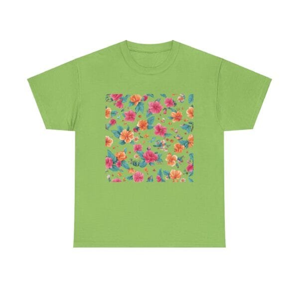 Floral Print Unisex Heavy Cotton Tee - Vibrant Spring Style - Image 19