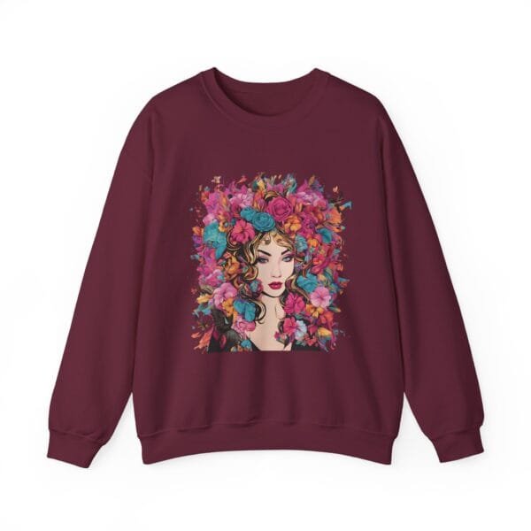 Floral Fantasy Unisex Crewneck Sweatshirt – Cozy Botanical Art Apparel - Image 14