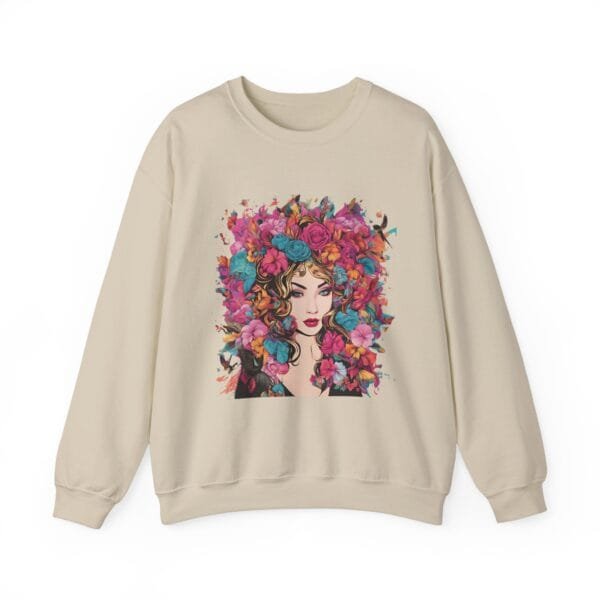Floral Fantasy Unisex Crewneck Sweatshirt – Cozy Botanical Art Apparel - Image 10
