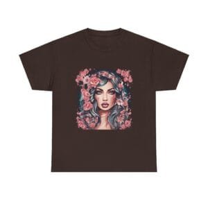 Floral Portrait Unisex Heavy Cotton Tee - Vibrant and Trendy Graphic Top
