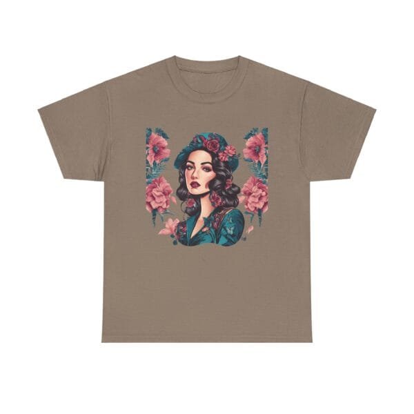 Floral Goddess Unisex Heavy Cotton Tee - Vibrant Boho Style Tee for Everyday Wear - Image 27