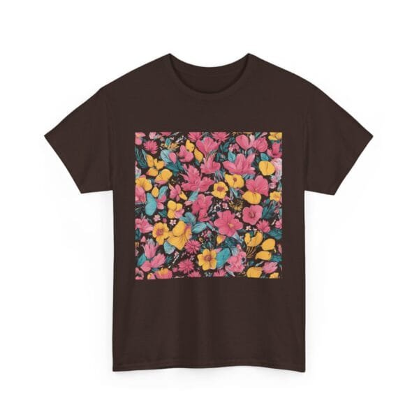 Vibrant Floral Unisex Heavy Cotton Tee - Perfect for Spring and Summer! - Image 4