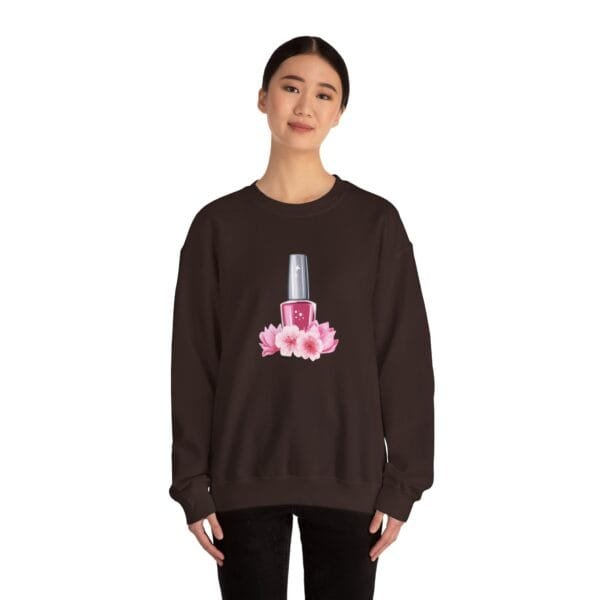 Floral Nail Polish Crewneck Sweatshirt - Fashionable & Cozy - Image 5