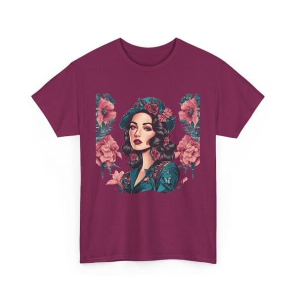 Floral Goddess Unisex Heavy Cotton Tee - Vibrant Boho Style Tee for Everyday Wear - Image 34