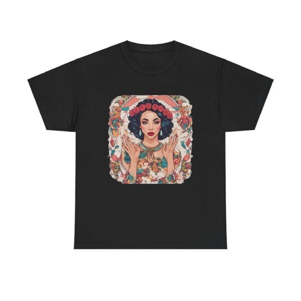 Bohemian Floral Graphic Unisex Heavy Cotton Tee - Image 15