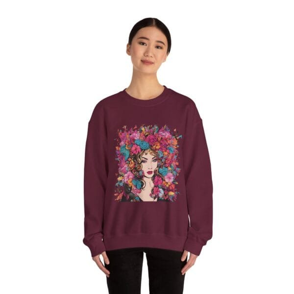 Floral Fantasy Unisex Crewneck Sweatshirt – Cozy Botanical Art Apparel - Image 17