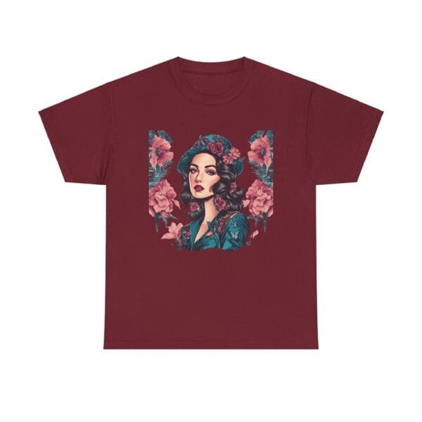 Floral Goddess Unisex Heavy Cotton Tee - Vibrant Boho Style Tee for Everyday Wear - Image 36