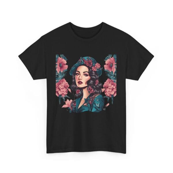 Floral Goddess Unisex Heavy Cotton Tee - Vibrant Boho Style Tee for Everyday Wear - Image 18