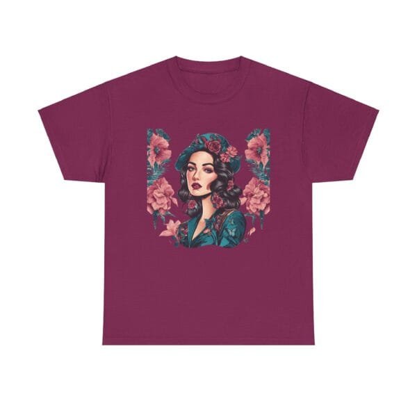Floral Goddess Unisex Heavy Cotton Tee - Vibrant Boho Style Tee for Everyday Wear - Image 32
