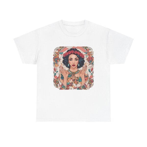 Bohemian Floral Graphic Unisex Heavy Cotton Tee - Image 7