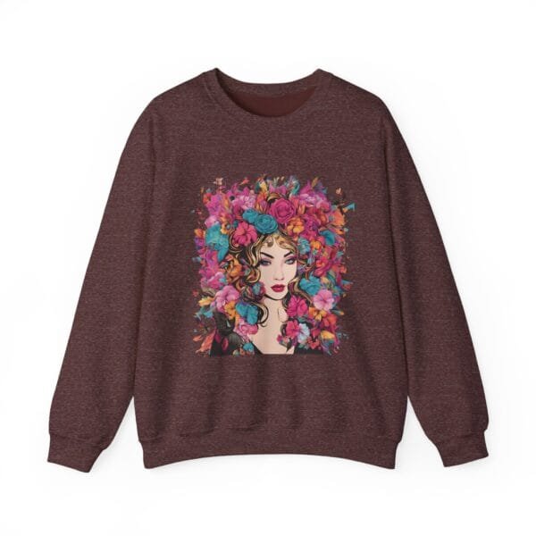 Floral Fantasy Unisex Crewneck Sweatshirt – Cozy Botanical Art Apparel - Image 6