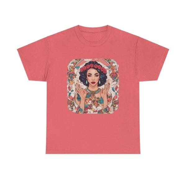 Bohemian Floral Graphic Unisex Heavy Cotton Tee - Image 11