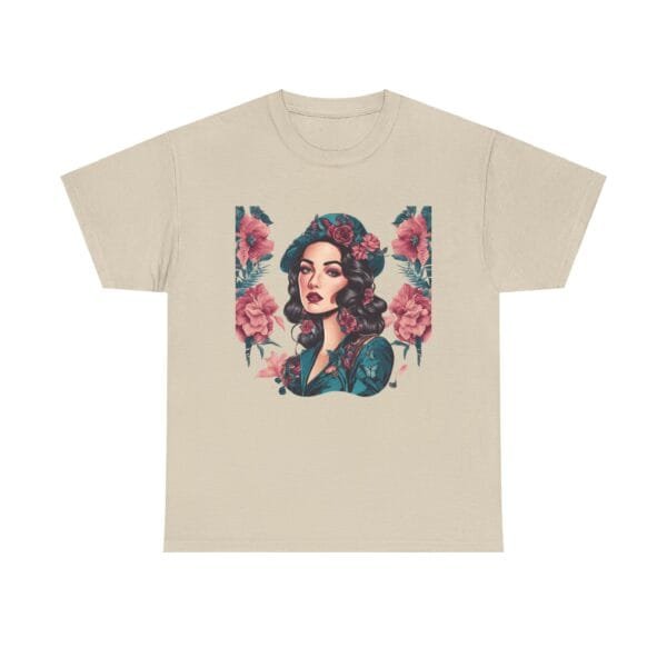Floral Goddess Unisex Heavy Cotton Tee - Vibrant Boho Style Tee for Everyday Wear - Image 22