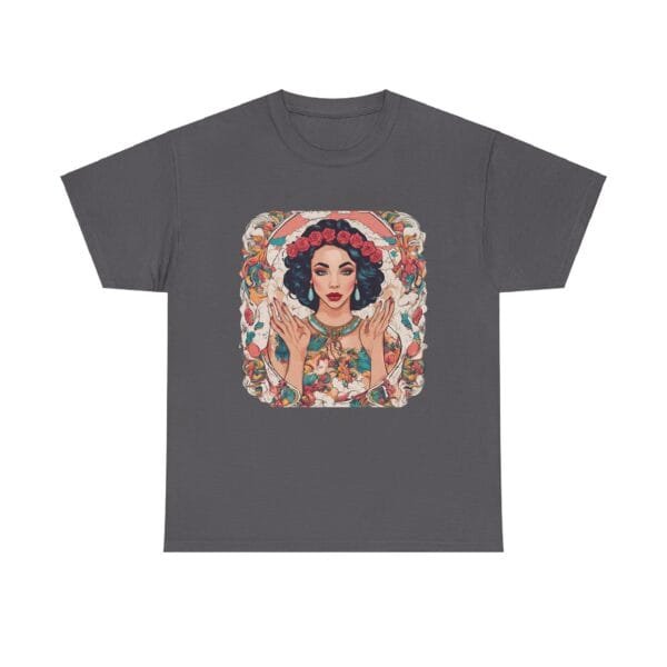 Bohemian Floral Graphic Unisex Heavy Cotton Tee - Image 27