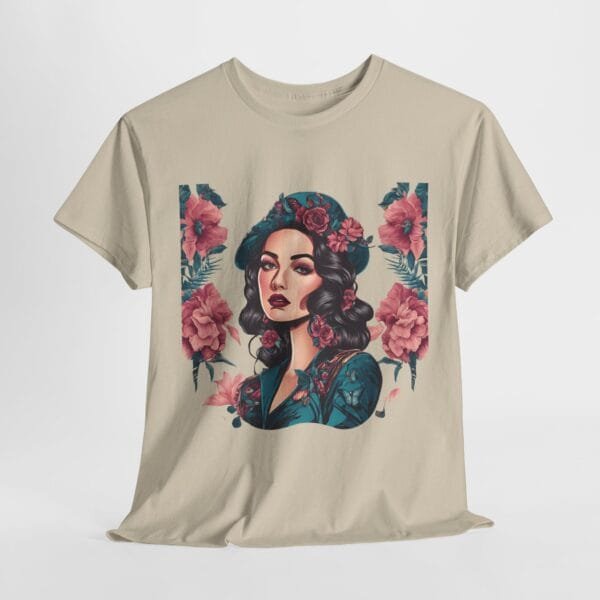 Floral Goddess Unisex Heavy Cotton Tee - Vibrant Boho Style Tee for Everyday Wear - Image 26