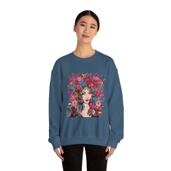 Floral Fantasy Unisex Crewneck Sweatshirt – Cozy Botanical Art Apparel - Image 25