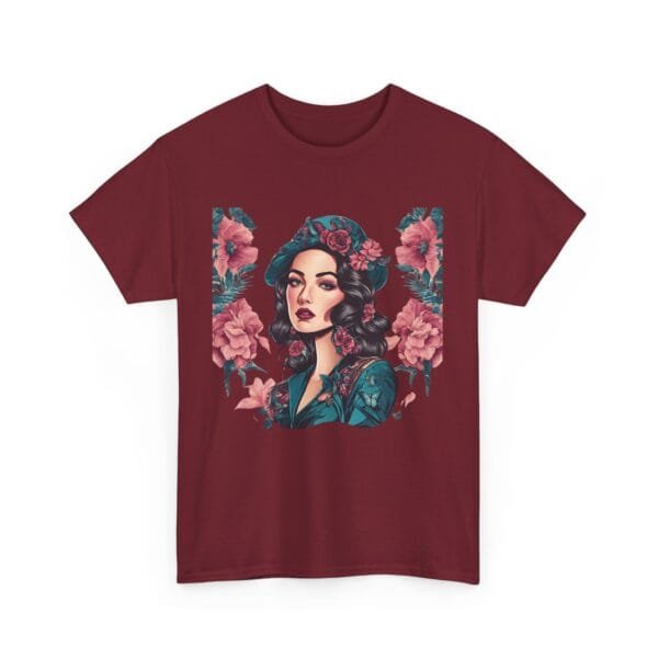 Floral Goddess Unisex Heavy Cotton Tee - Vibrant Boho Style Tee for Everyday Wear - Image 38