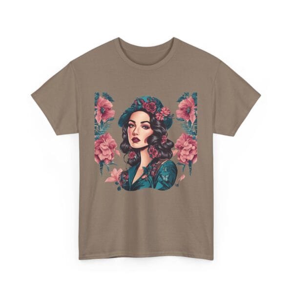 Floral Goddess Unisex Heavy Cotton Tee - Vibrant Boho Style Tee for Everyday Wear - Image 29
