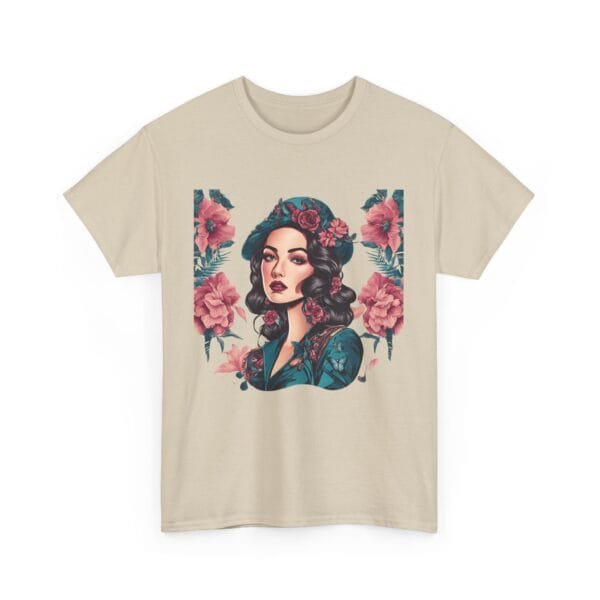 Floral Goddess Unisex Heavy Cotton Tee - Vibrant Boho Style Tee for Everyday Wear - Image 24