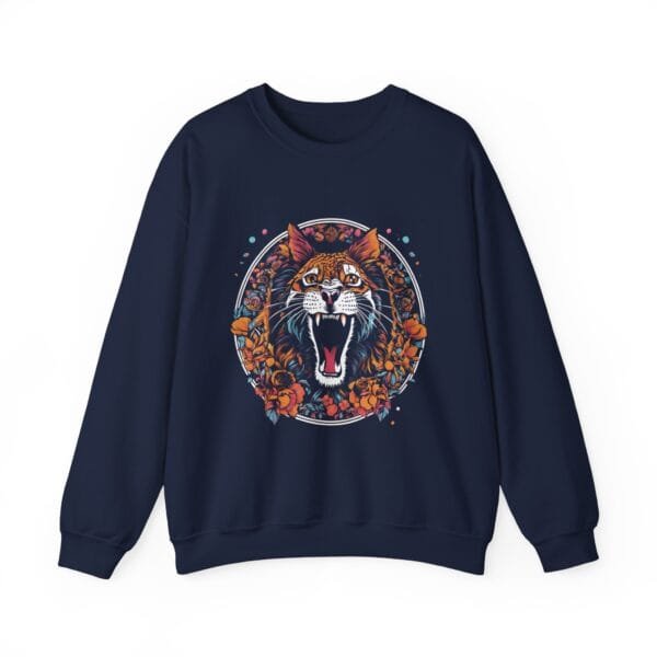 Roaring Cat Floral Crewneck Sweatshirt | Unisex Heavy Blend™