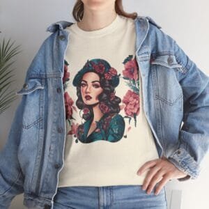 Floral Goddess Unisex Heavy Cotton Tee - Vibrant Boho Style Tee for Everyday Wear