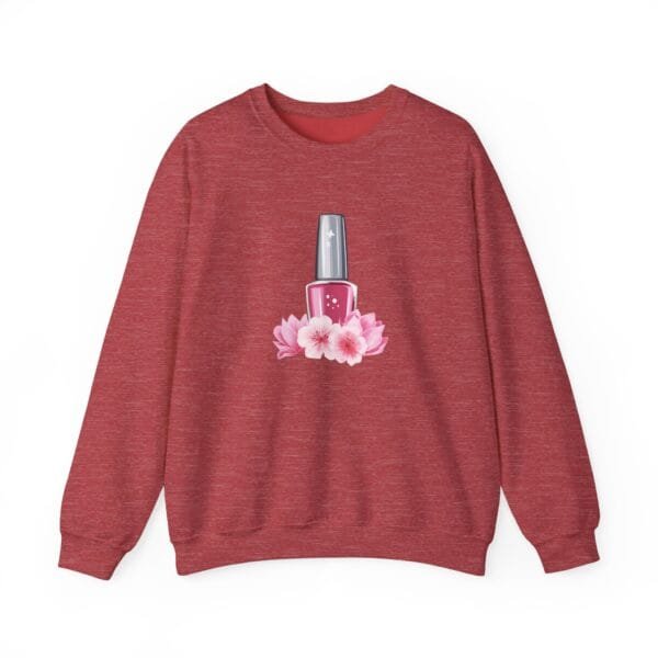 Floral Nail Polish Crewneck Sweatshirt - Fashionable & Cozy - Image 6