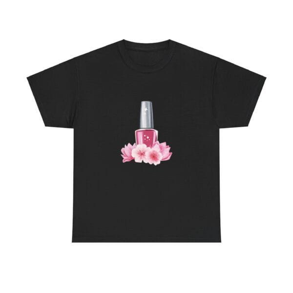 Chic Nail Polish Floral Unisex Heavy Cotton Tee - Image 2
