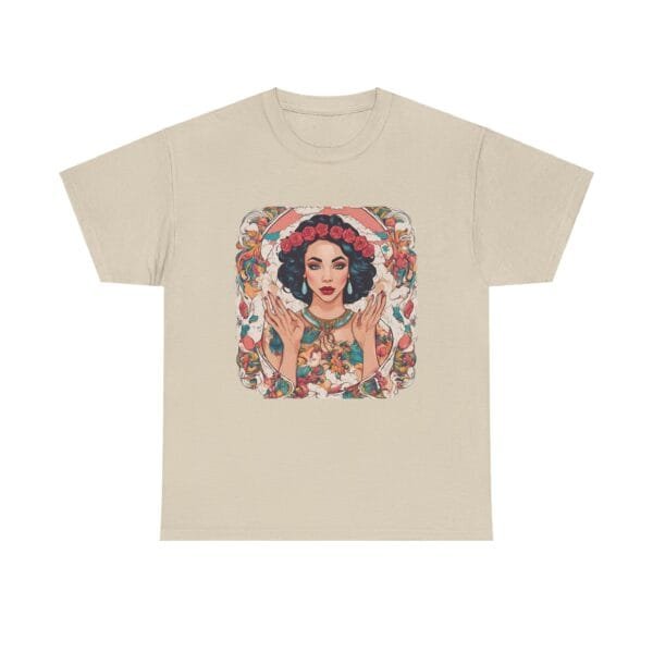 Bohemian Floral Graphic Unisex Heavy Cotton Tee - Image 2
