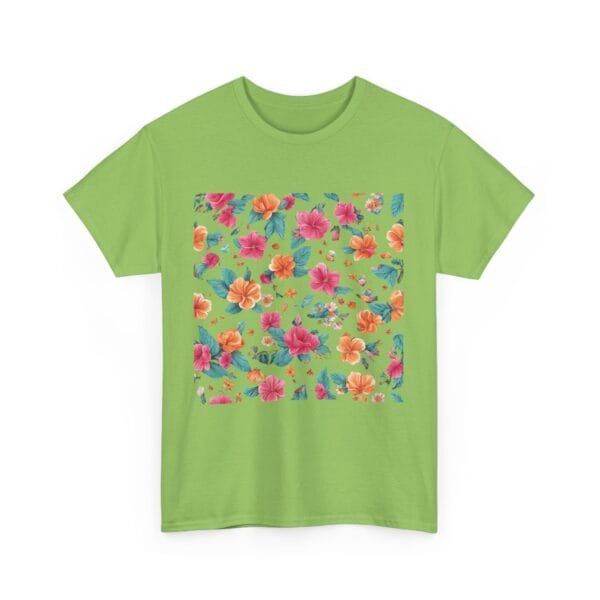 Floral Print Unisex Heavy Cotton Tee - Vibrant Spring Style - Image 21
