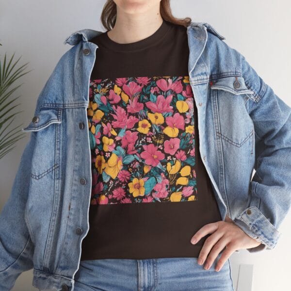Vibrant Floral Unisex Heavy Cotton Tee - Perfect for Spring and Summer!
