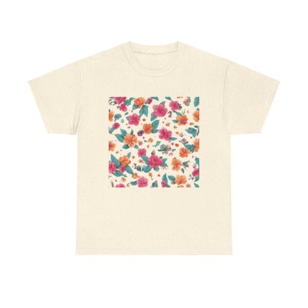 Floral Print Unisex Heavy Cotton Tee - Vibrant Spring Style - Image 15
