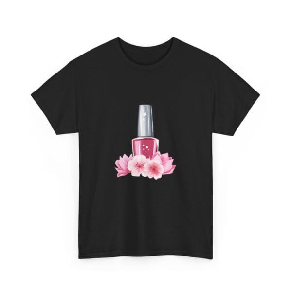 Chic Nail Polish Floral Unisex Heavy Cotton Tee - Image 4