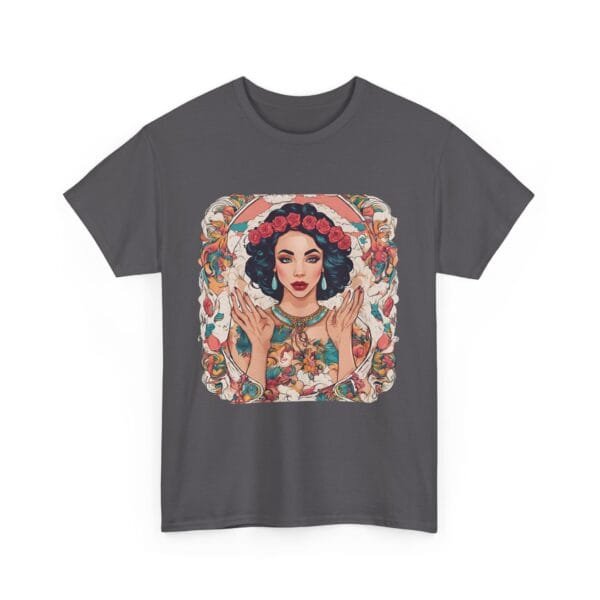 Bohemian Floral Graphic Unisex Heavy Cotton Tee - Image 29